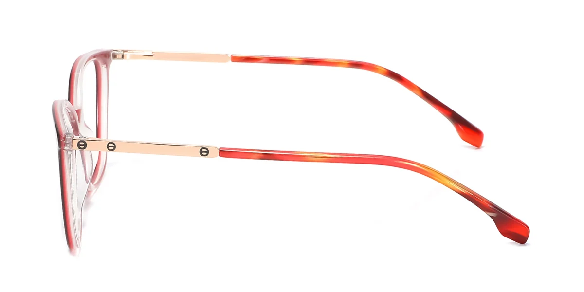 Red Cateye Rectangle Unique Spring Hinges Eyeglasses | WhereLight