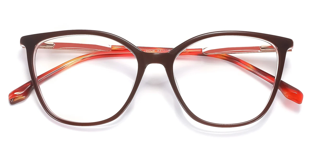 Red Cateye Rectangle Unique Spring Hinges Eyeglasses | WhereLight