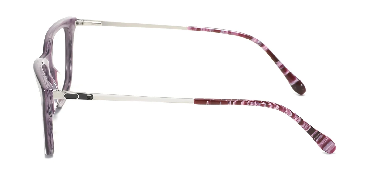 Purple Rectangle Unique Spring Hinges Eyeglasses | WhereLight