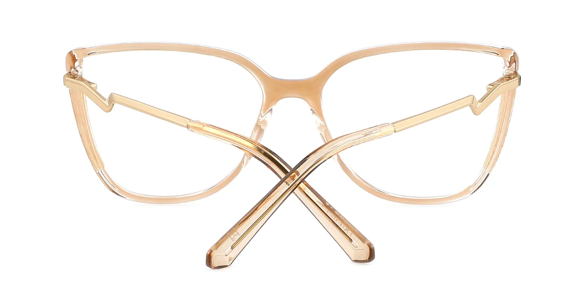 Brown Cateye Simple Classic Spring Hinges Custom Engraving Eyeglasses | WhereLight