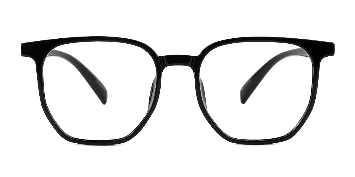 Black Rectangle Simple Classic Super Light Custom Engraving Eyeglasses | WhereLight