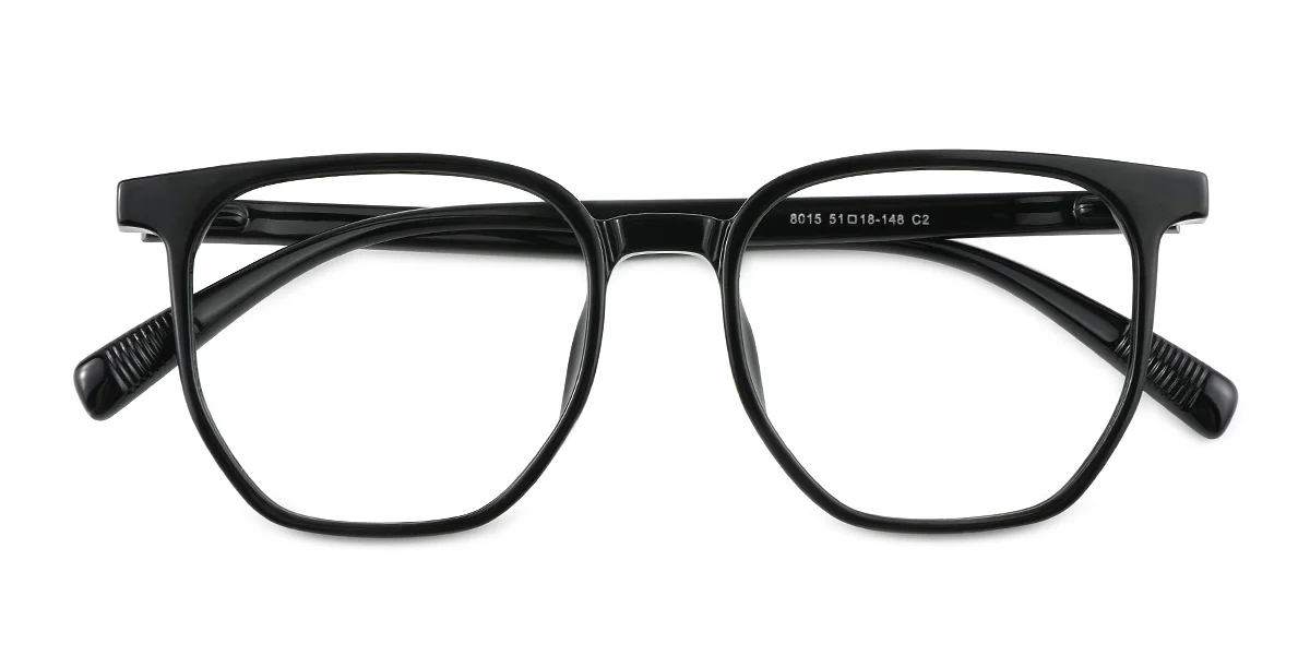 Black Rectangle Simple Classic Super Light Custom Engraving Eyeglasses | WhereLight