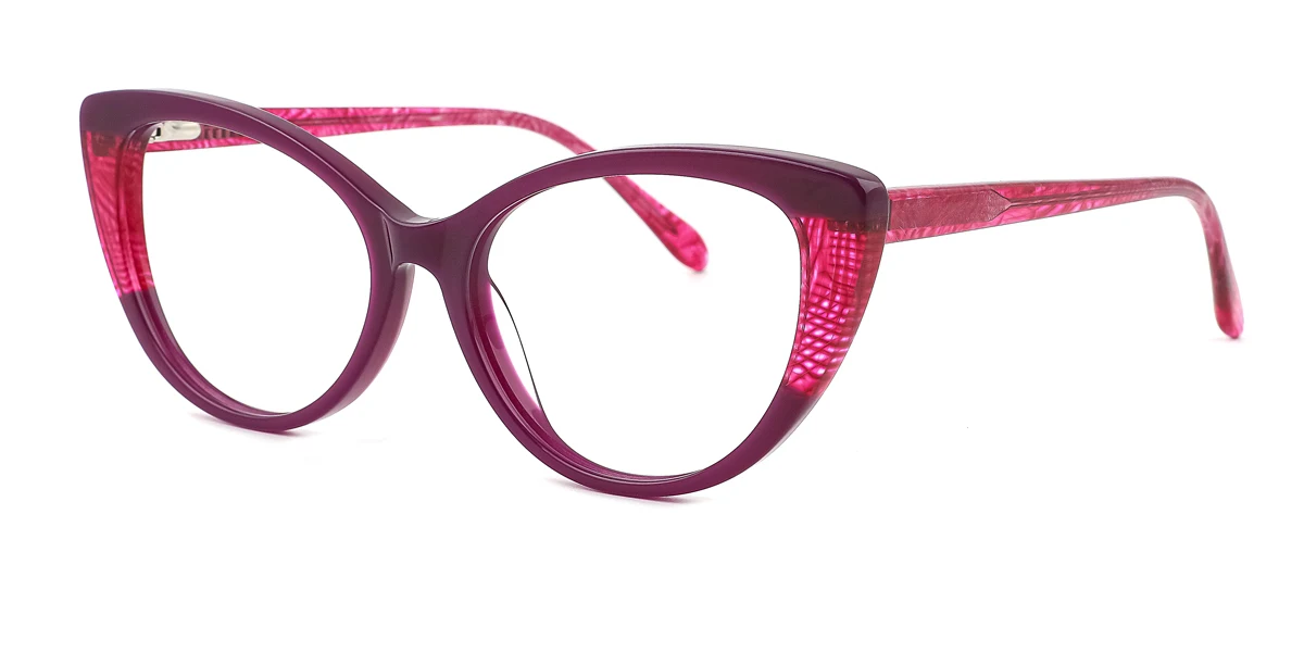 Purple Cateye Unique Gorgeous Spring Hinges Eyeglasses | WhereLight