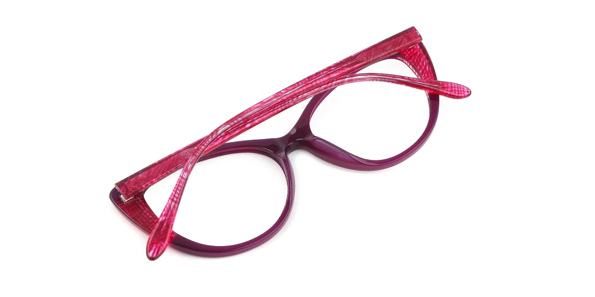 Purple Cateye Unique Gorgeous Spring Hinges Eyeglasses | WhereLight