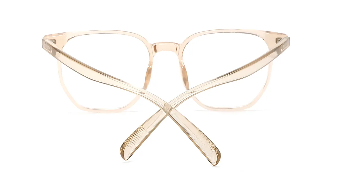 Brown Rectangle Geometric Simple Classic  Eyeglasses | WhereLight