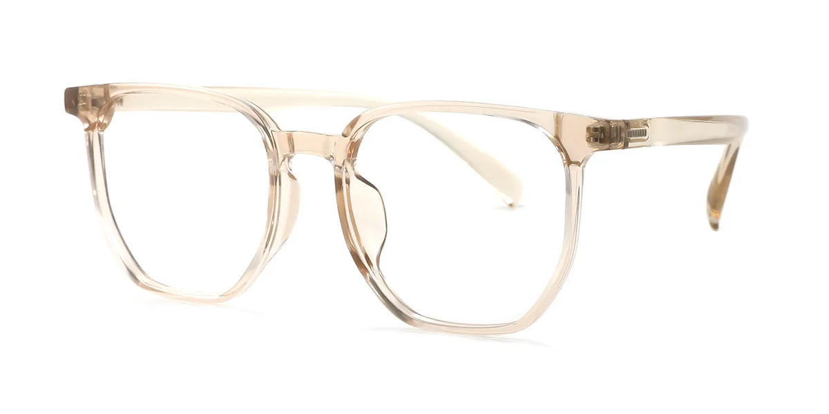 Brown Rectangle Geometric Simple Classic  Eyeglasses | WhereLight