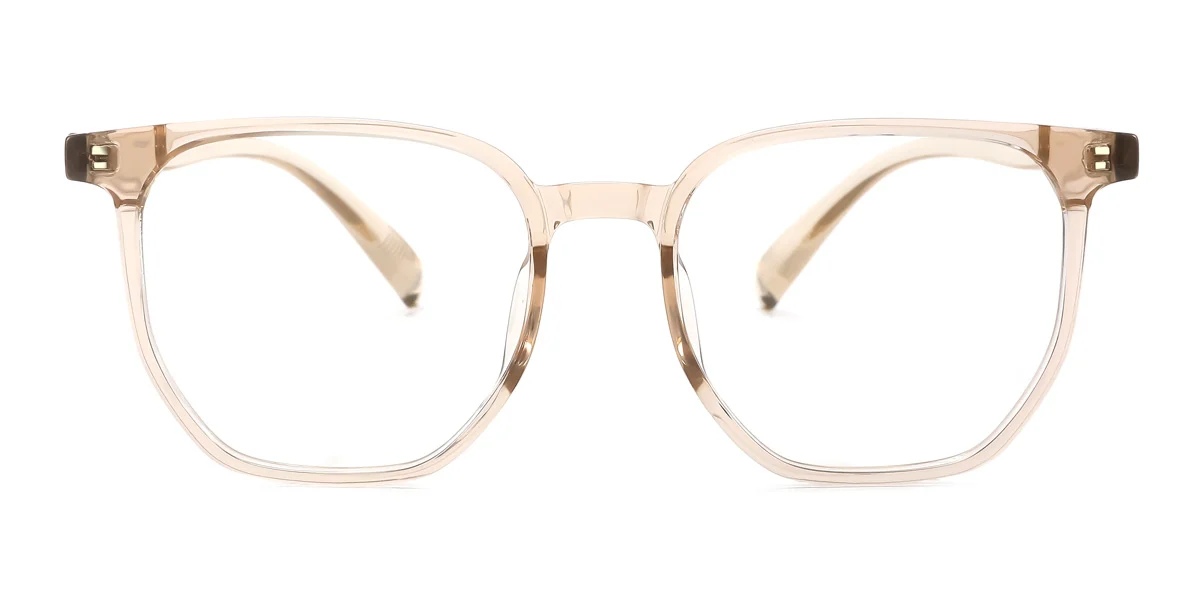 Brown Rectangle Geometric Simple Classic  Eyeglasses | WhereLight