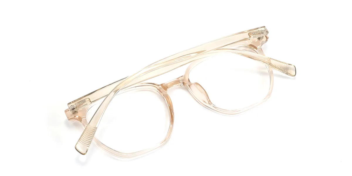 Brown Rectangle Geometric Simple Classic  Eyeglasses | WhereLight