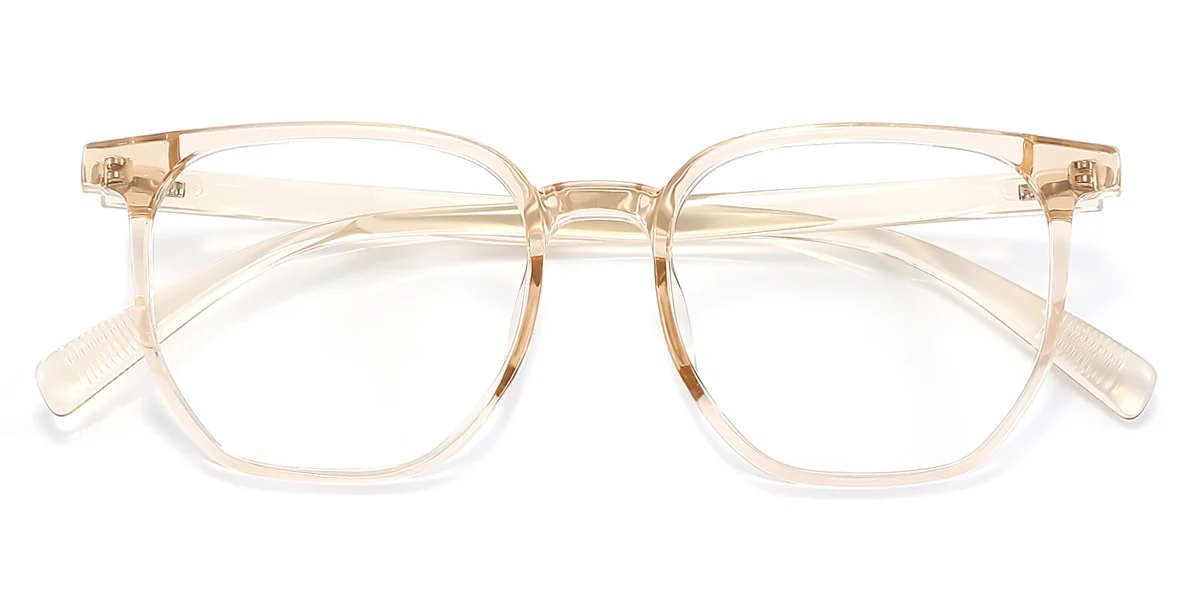 Brown Rectangle Geometric Simple Classic  Eyeglasses | WhereLight