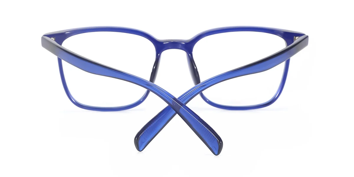 Blue Rectangle Simple  Eyeglasses | WhereLight