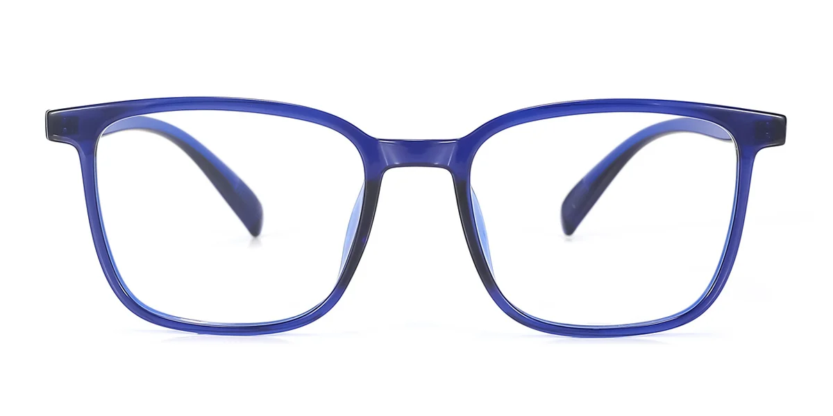 Blue Rectangle Simple  Eyeglasses | WhereLight