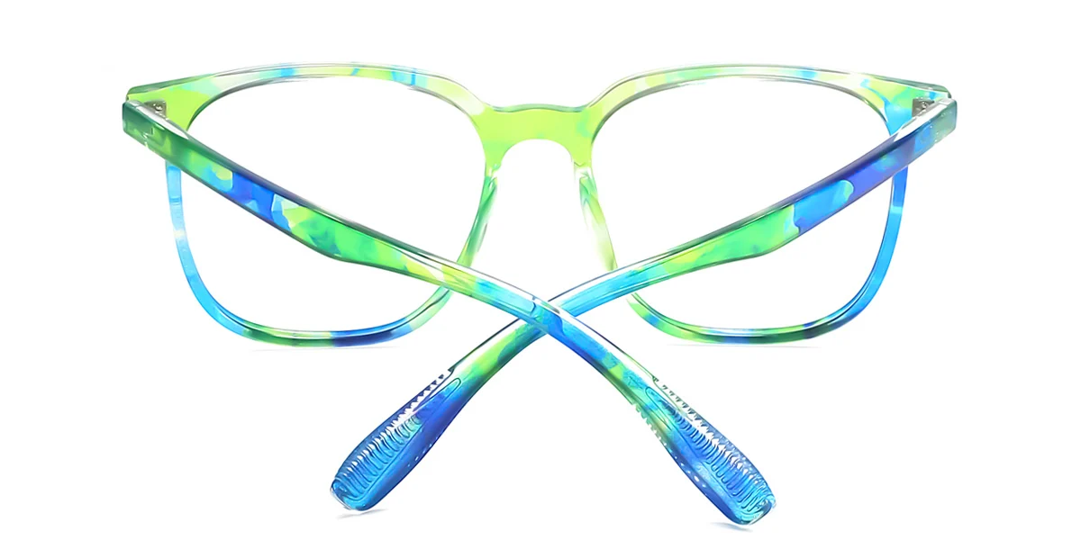 Green Rectangle Gorgeous Custom Engraving Eyeglasses | WhereLight