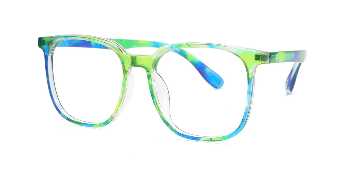 Green Rectangle Gorgeous Custom Engraving Eyeglasses | WhereLight