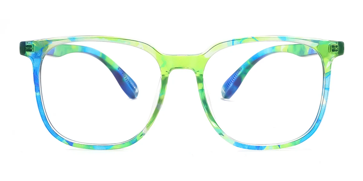 Green Rectangle Gorgeous Custom Engraving Eyeglasses | WhereLight