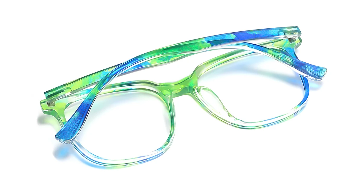 Green Rectangle Gorgeous Custom Engraving Eyeglasses | WhereLight