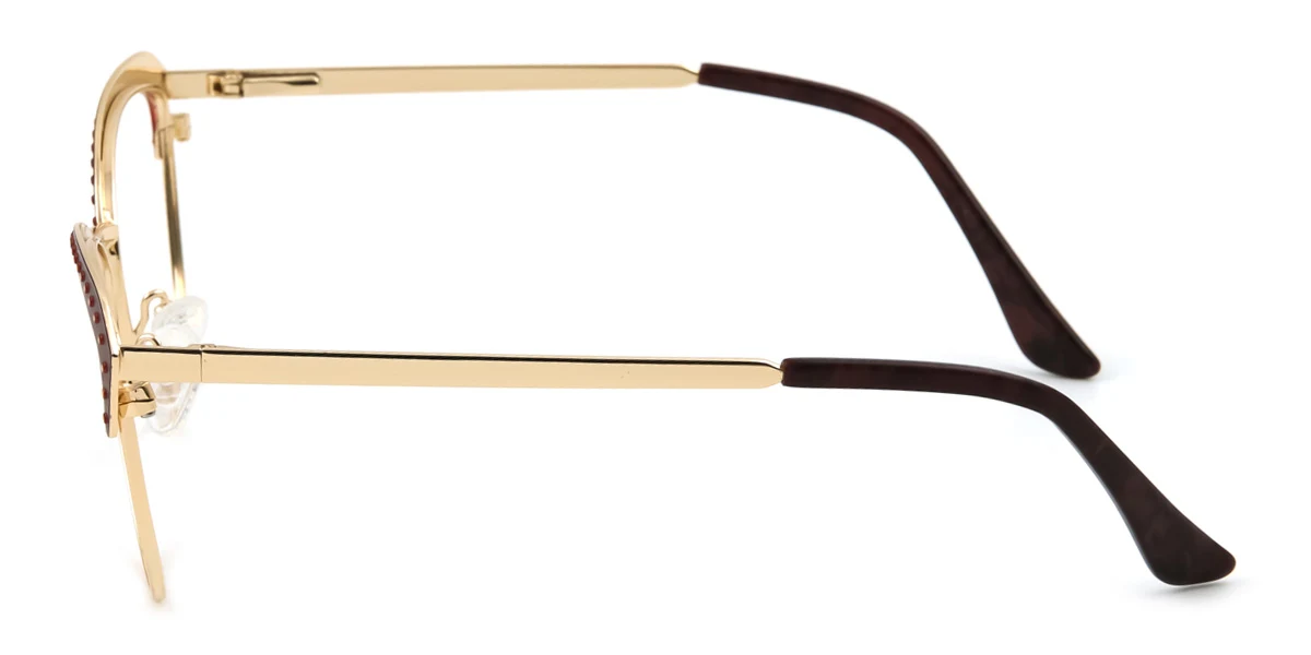Red Cateye Retro Unique Spring Hinges Custom Engraving Eyeglasses | WhereLight