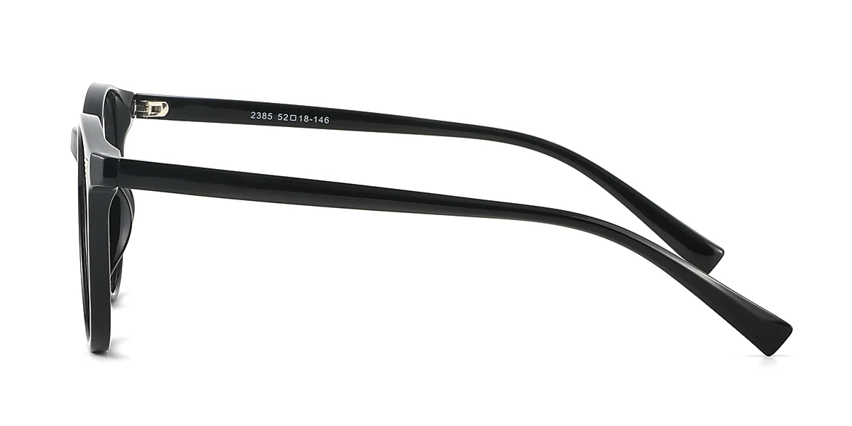 Black Round Simple Classic Super Light Eyeglasses | WhereLight
