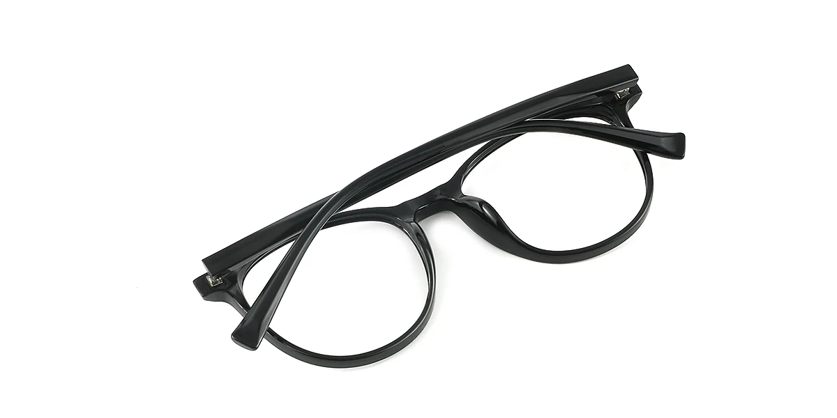 Black Round Simple Classic Super Light Eyeglasses | WhereLight