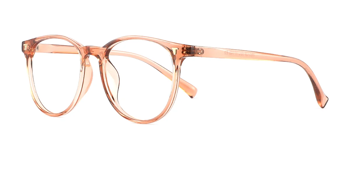 Brown Round Simple Classic Super Light Eyeglasses | WhereLight