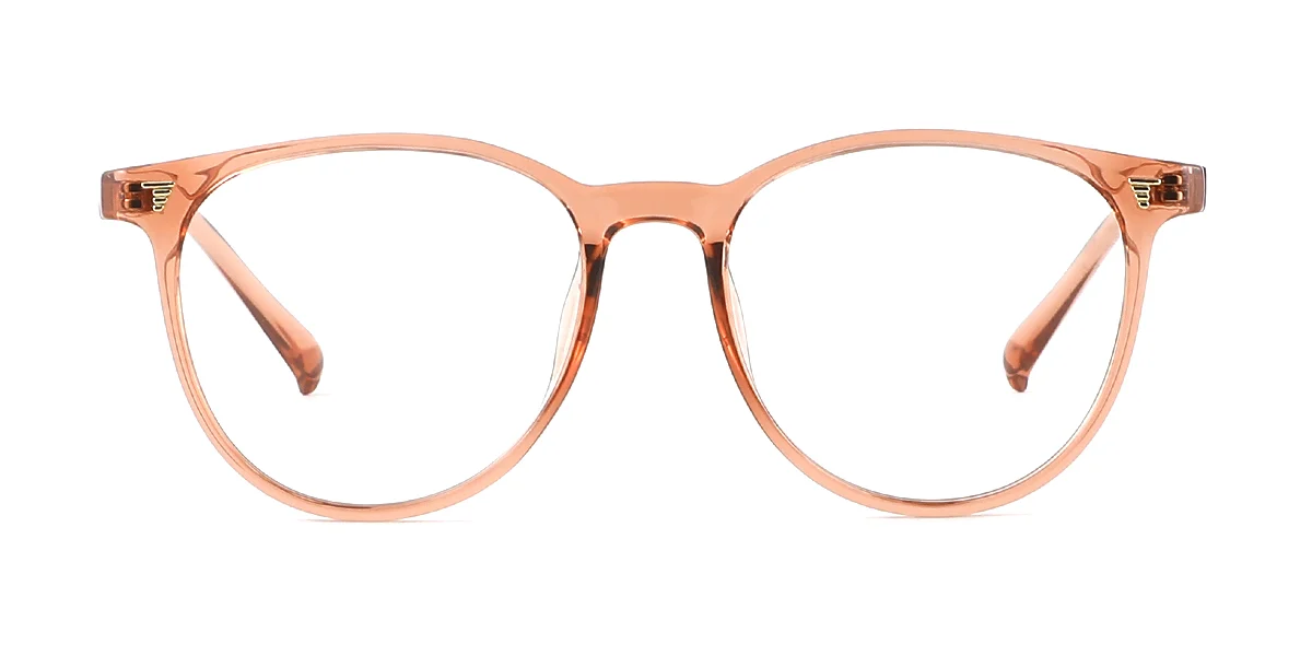 Brown Round Simple Classic Super Light Eyeglasses | WhereLight