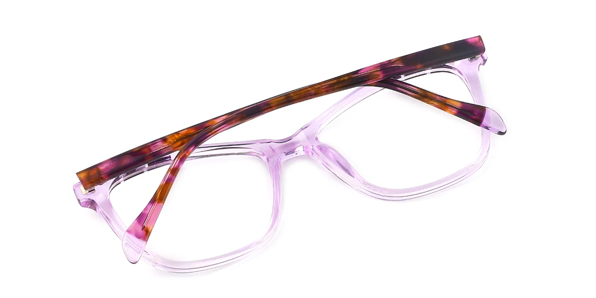 Purple Geometric Irregular Simple Spring Hinges Custom Engraving Eyeglasses | WhereLight