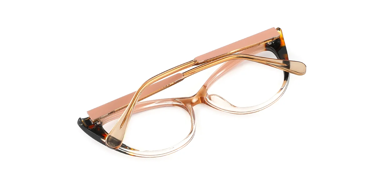 Brown Cateye Classic Spring Hinges Custom Engraving Eyeglasses | WhereLight