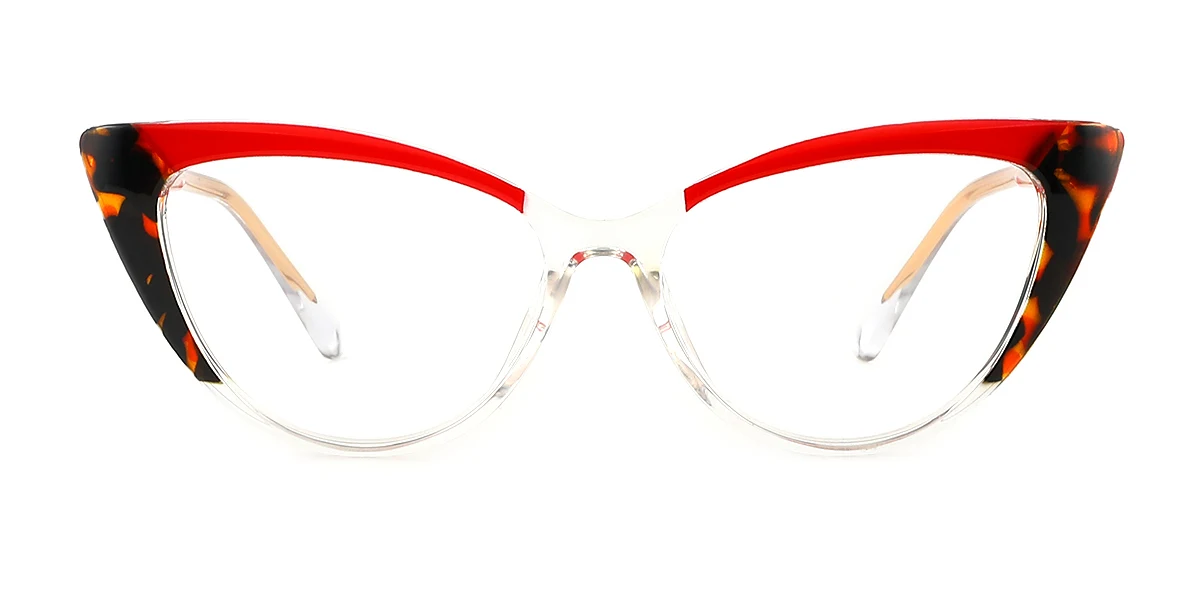 Red Cateye Classic Spring Hinges Custom Engraving Eyeglasses | WhereLight