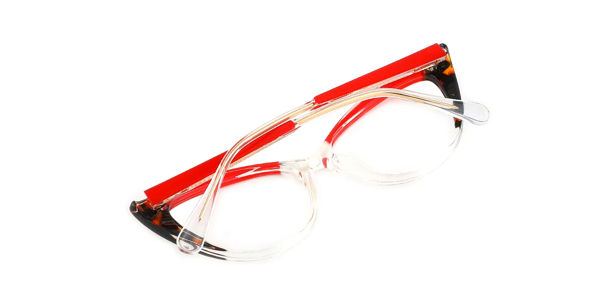 Red Cateye Classic Spring Hinges Custom Engraving Eyeglasses | WhereLight