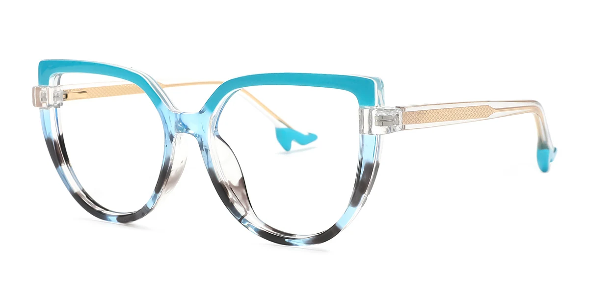 Blue Cateye Gorgeous Spring Hinges Eyeglasses | WhereLight