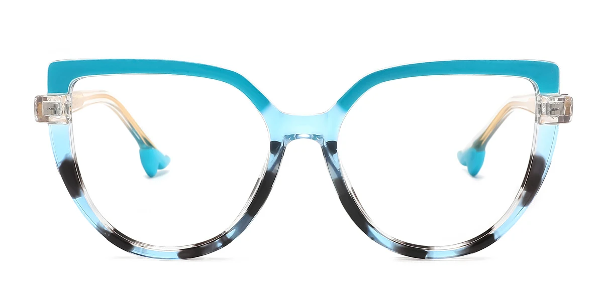 Blue Cateye Gorgeous Spring Hinges Eyeglasses | WhereLight