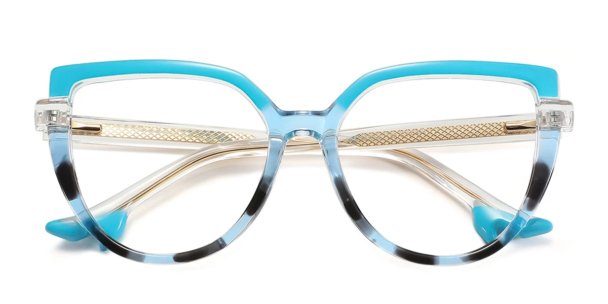 Blue Cateye Gorgeous Spring Hinges Eyeglasses | WhereLight