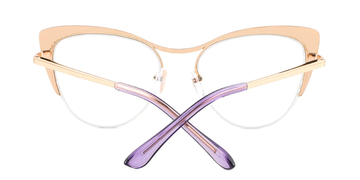 Purple Cateye Simple Classic Spring Hinges Custom Engraving Eyeglasses | WhereLight