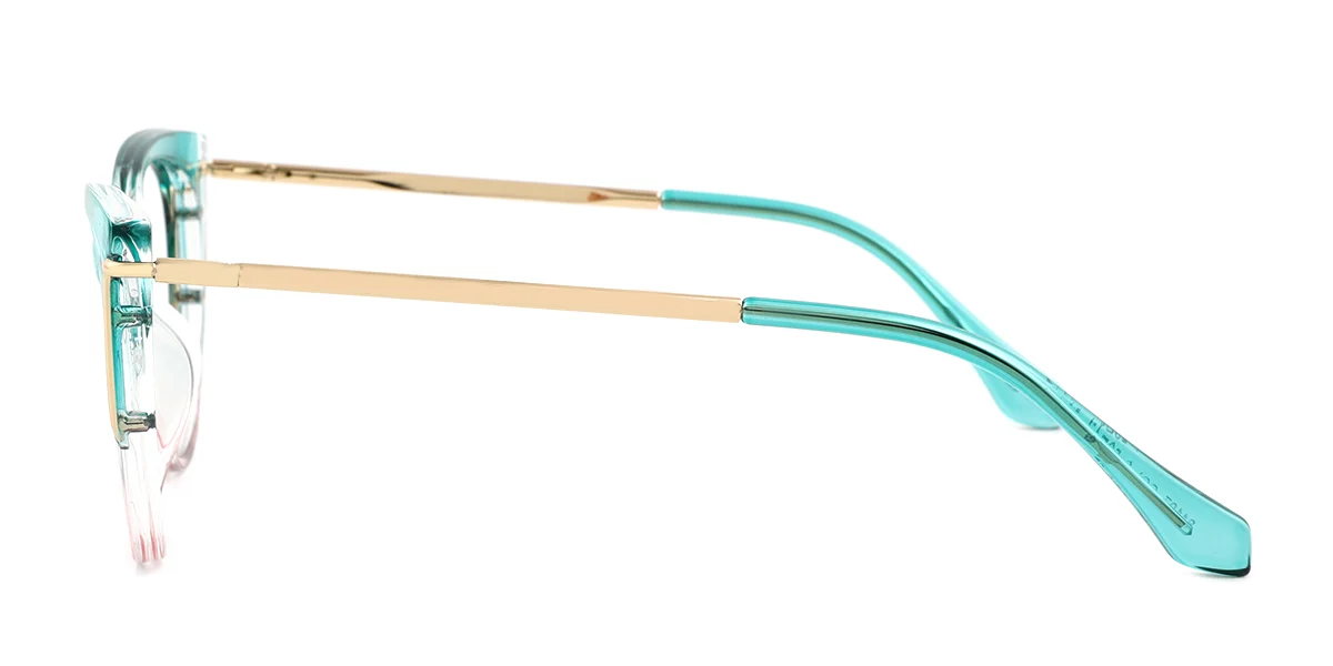 Blue Cateye Simple Retro Spring Hinges Custom Engraving Eyeglasses | WhereLight