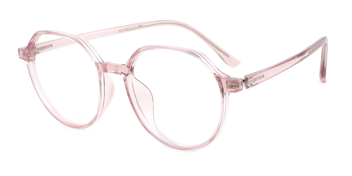 Pink Oval Geometric Irregular Simple Retro Super Light Custom Engraving Eyeglasses | WhereLight