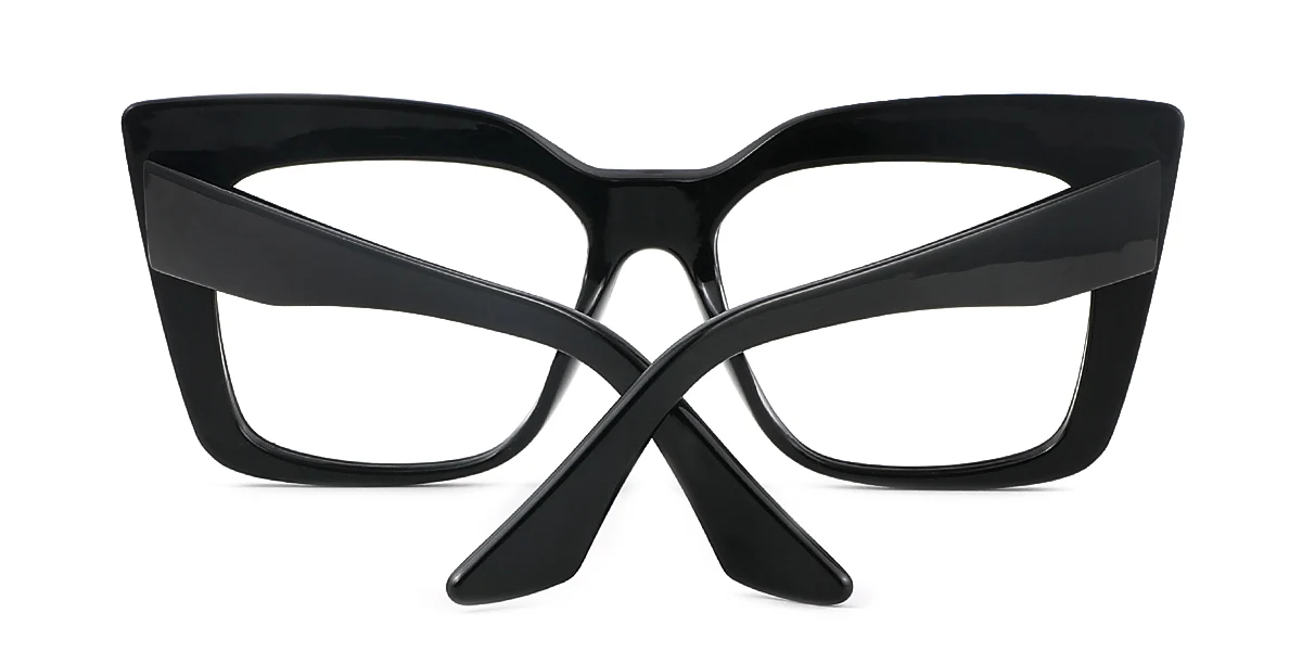 Black Cateye Rectangle Unique Custom Engraving Eyeglasses | WhereLight