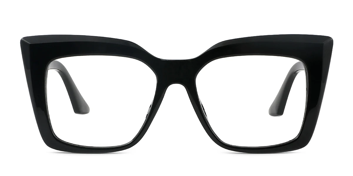 Black Cateye Rectangle Unique Custom Engraving Eyeglasses | WhereLight