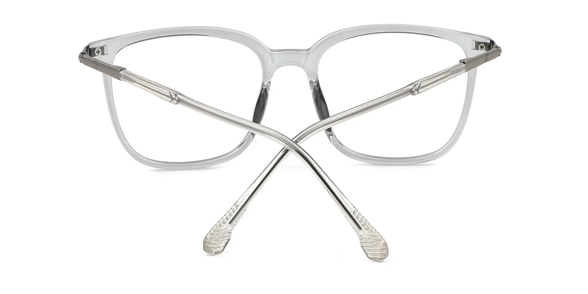 Grey Rectangle Simple Classic Retro Super Light Eyeglasses | WhereLight