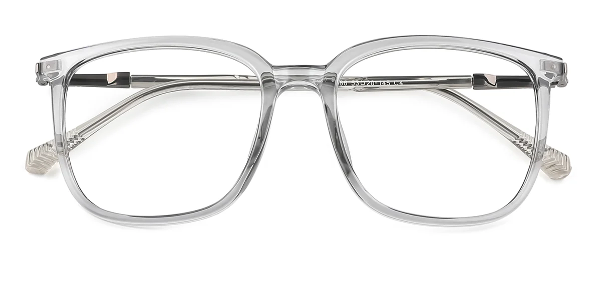 Grey Rectangle Simple Classic Retro Super Light Eyeglasses | WhereLight