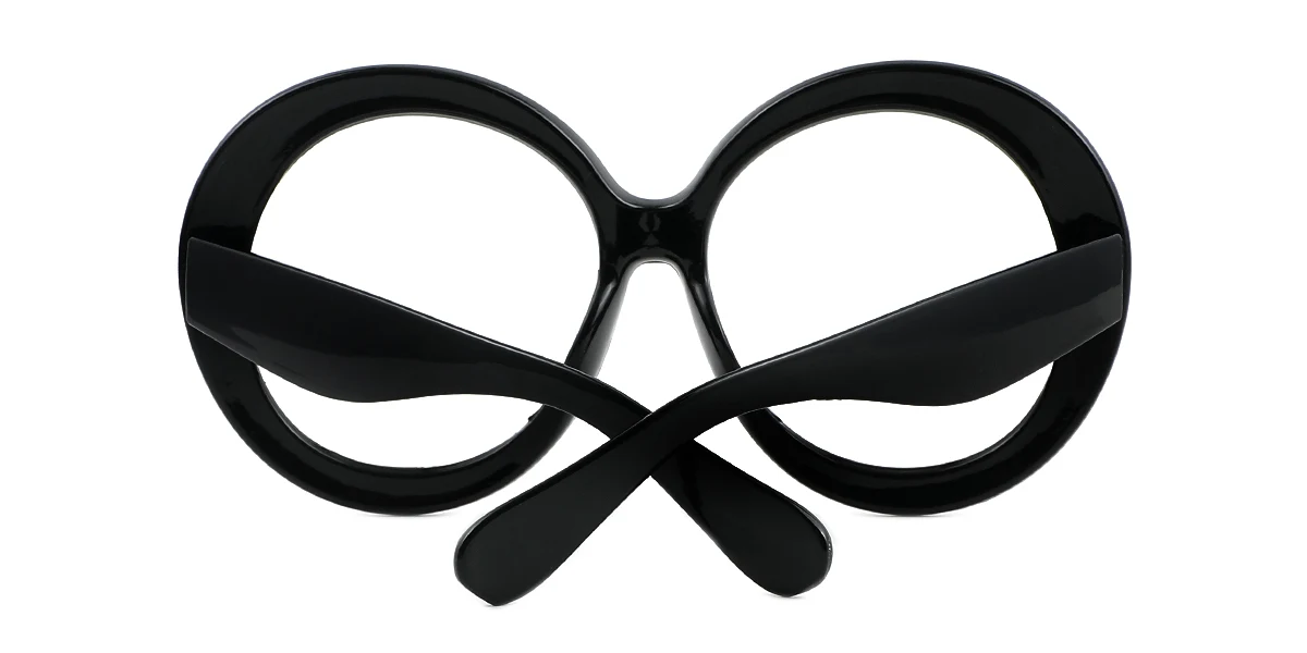 Black Round Simple Classic Custom Engraving Eyeglasses | WhereLight