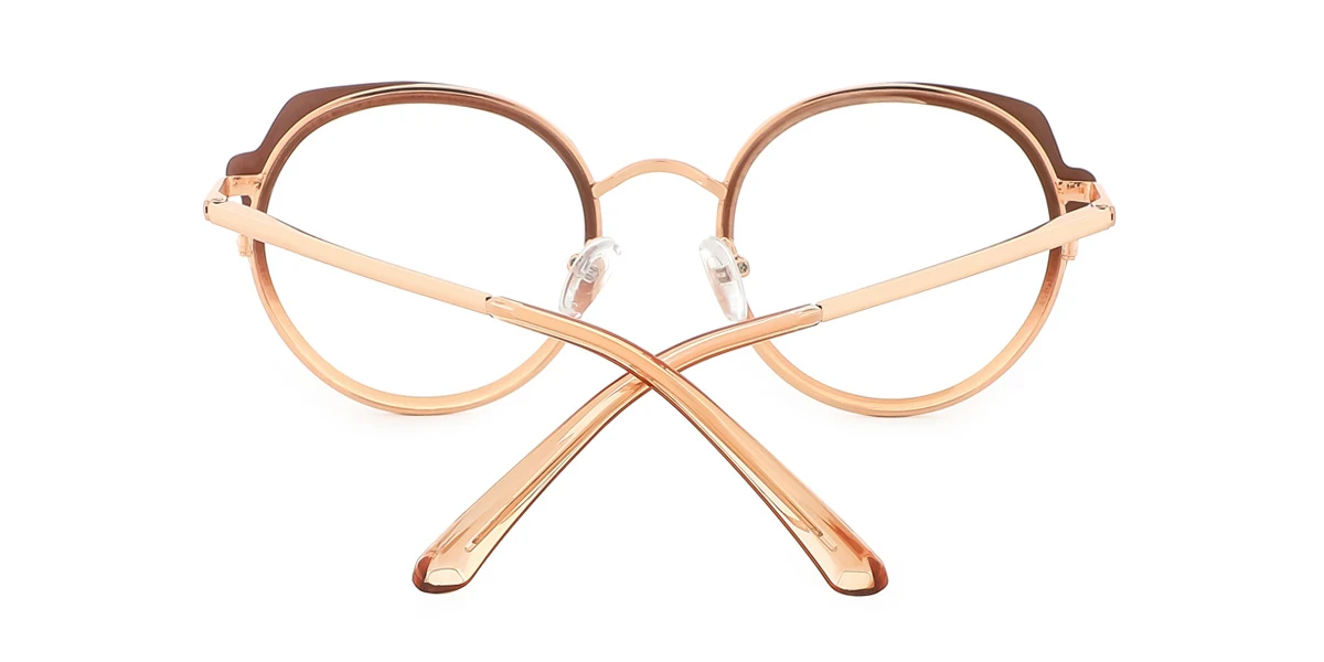 Brown Round Unique Gorgeous Spring Hinges Eyeglasses | WhereLight