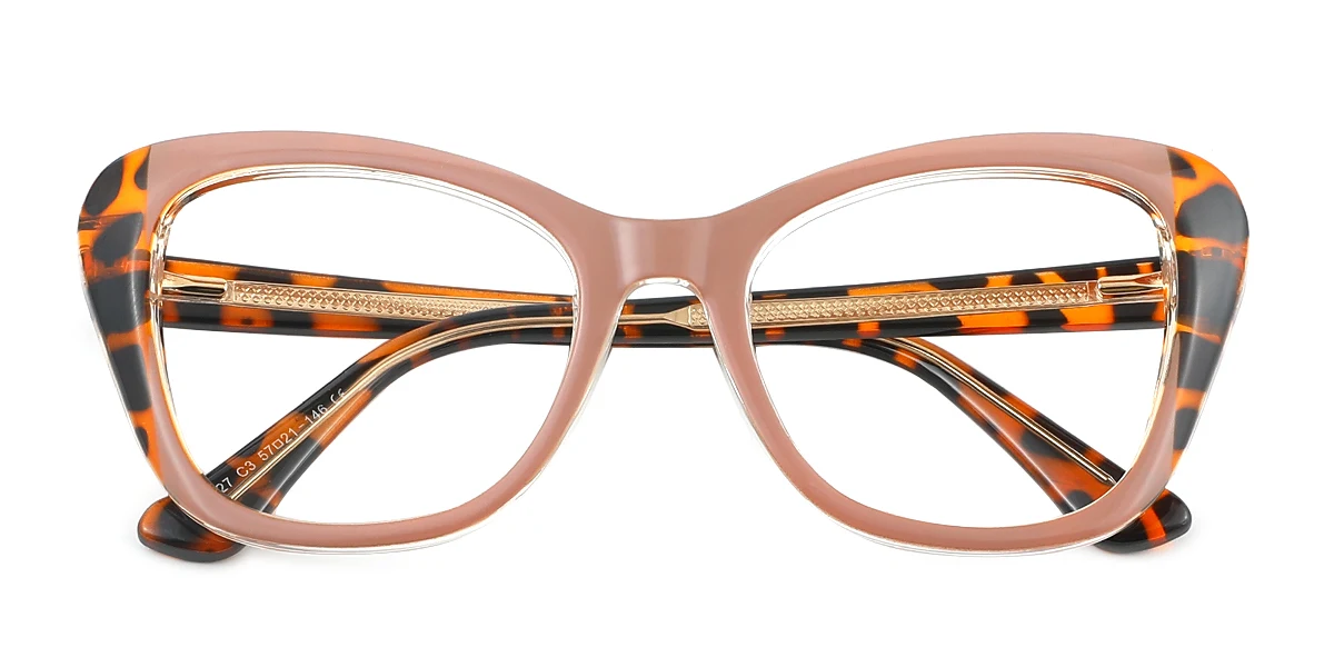 Brown Cateye Retro Custom Engraving Eyeglasses | WhereLight