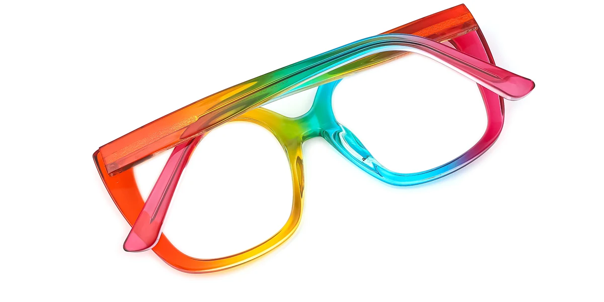 Multicolor Rectangle Retro Unique Gorgeous Spring Hinges Custom Engraving Eyeglasses | WhereLight