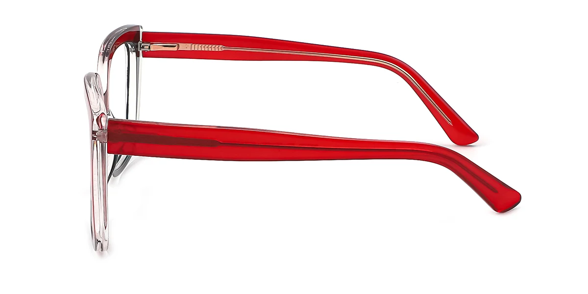 Red Rectangle Retro Unique Gorgeous Spring Hinges Custom Engraving Eyeglasses | WhereLight