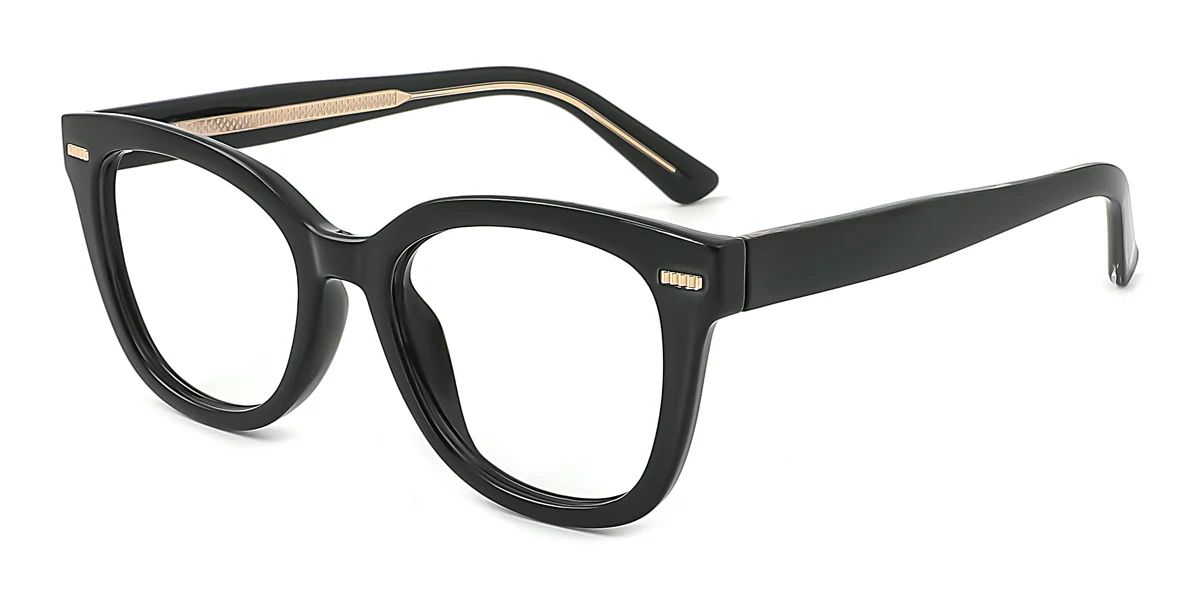 Black Oval Retro Unique Spring Hinges Custom Engraving Eyeglasses | WhereLight