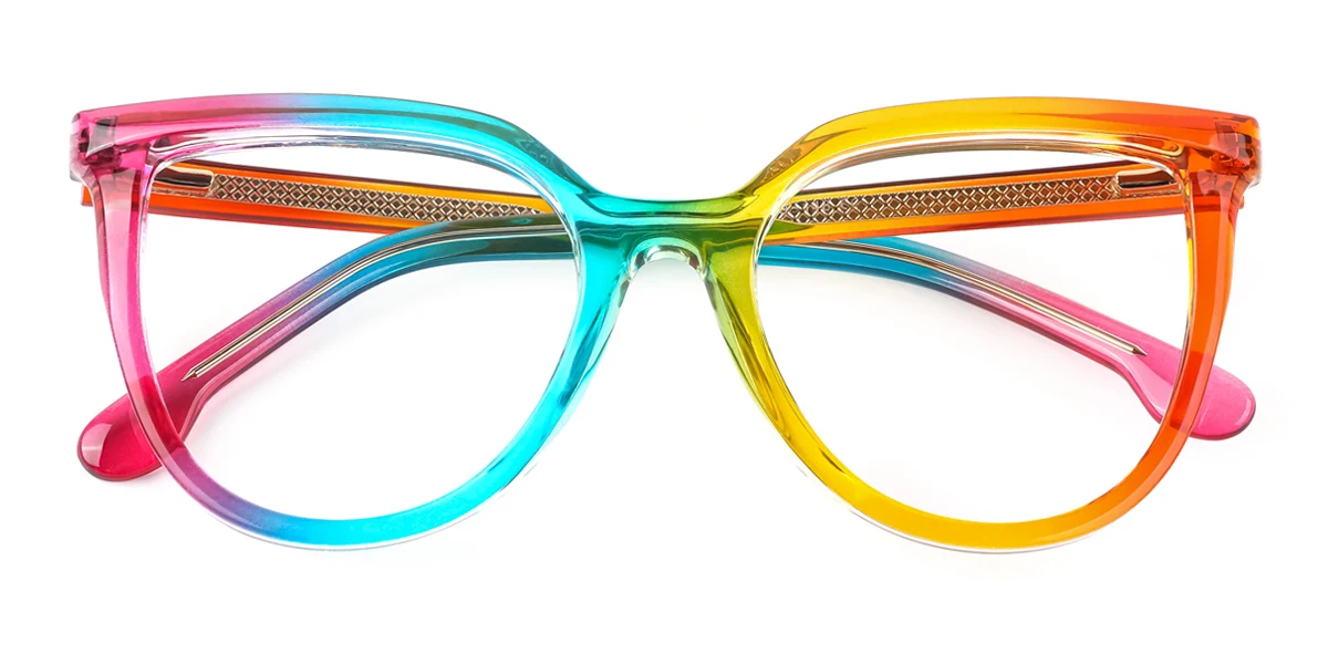 Multicolor Cateye Unique Gorgeous Spring Hinges Custom Engraving Eyeglasses | WhereLight