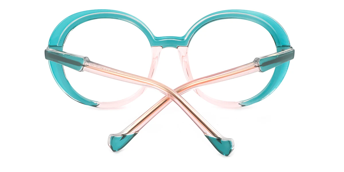 Green Round Oval Simple Retro Unique Gorgeous Spring Hinges Custom Engraving Eyeglasses | WhereLight