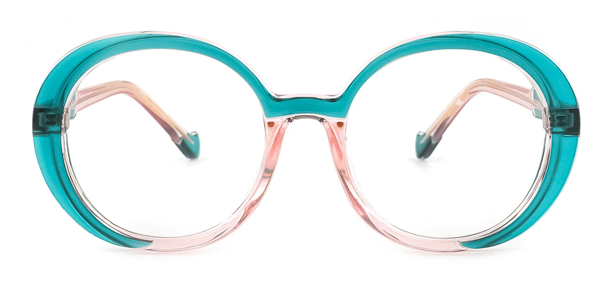 Green Round Oval Simple Retro Unique Gorgeous Spring Hinges Custom Engraving Eyeglasses | WhereLight