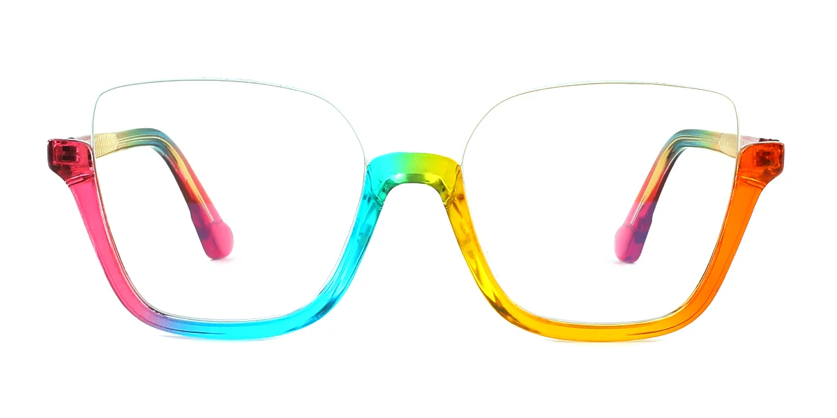 Multicolor Rectangle Simple Spring Hinges Custom Engraving Eyeglasses | WhereLight