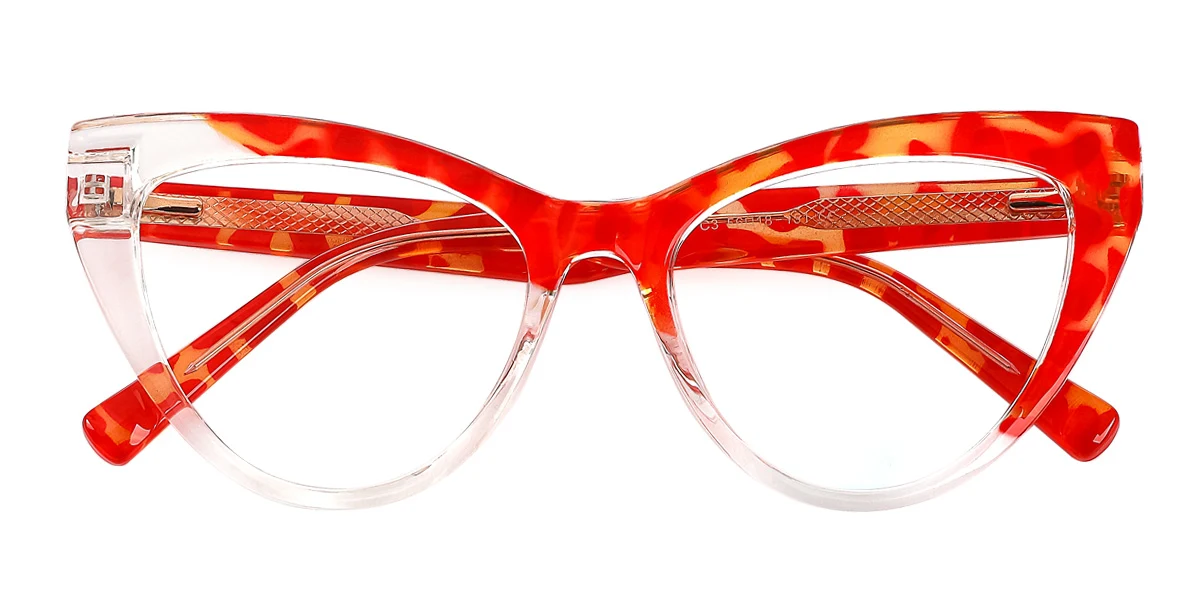 Red Cateye Gorgeous Custom Engraving Eyeglasses | WhereLight