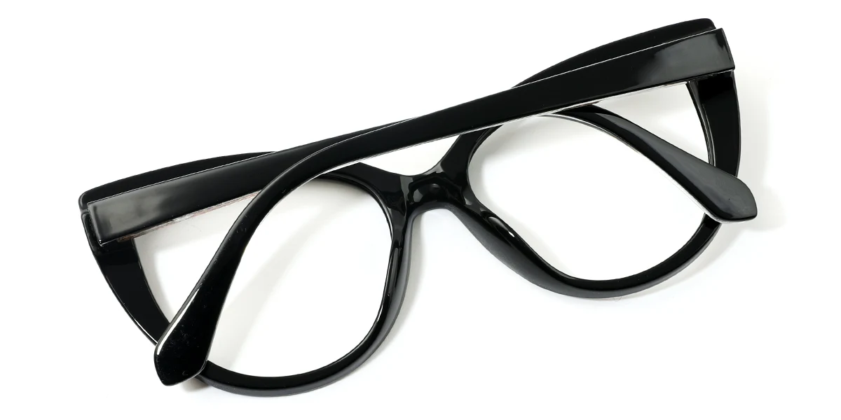 Black Cateye Classic Rhinestone Custom Engraving Eyeglasses | WhereLight